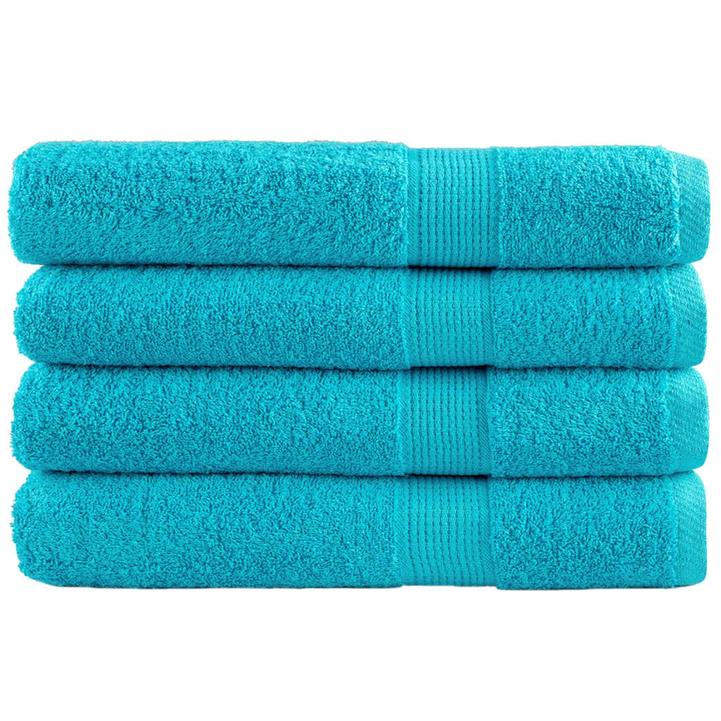 Levně vidaXL Premium ručníky SOLUND 4 ks tyrkysové 100x200 cm 600 g/m²