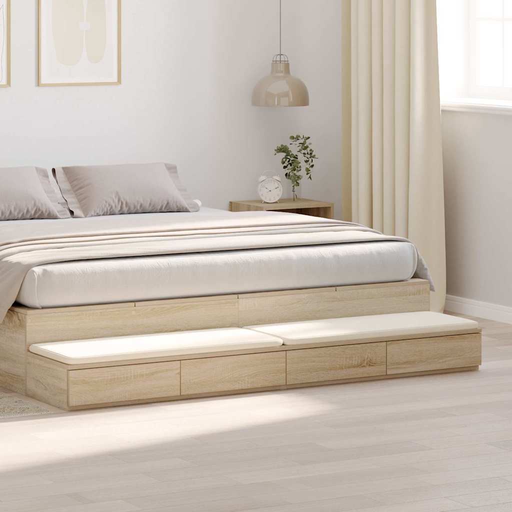 Levně vidaXL Zásuvky pod postel se zásuvkou Sonoma dub 200 x 36,5 x 16,5 cm