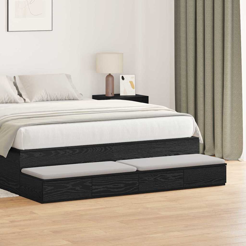 Levně vidaXL Zásuvky pod postel se zásuvkou Černý dub 150 x 36,5 x 16,5 cm