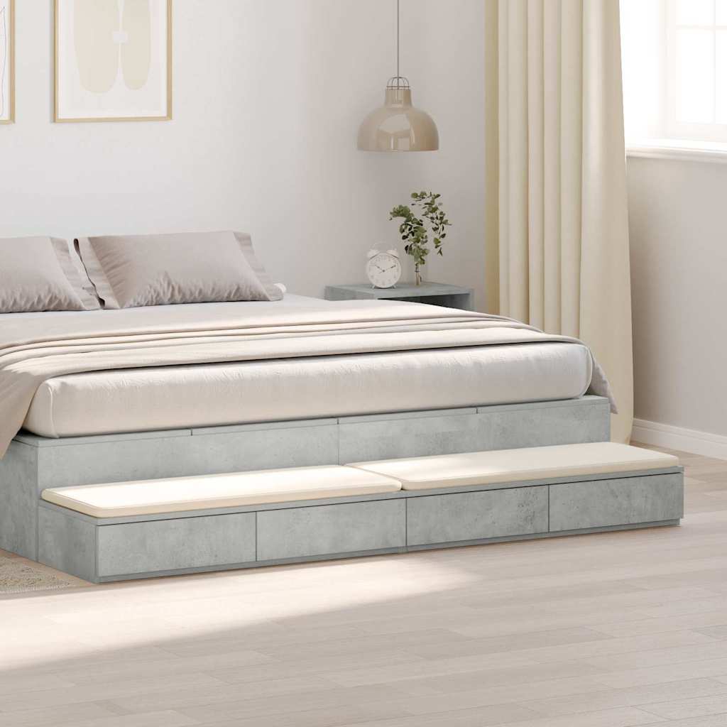 Levně vidaXL Zásuvky pod postel Betonově šedá 180 x 36,5 x 16,5 cm