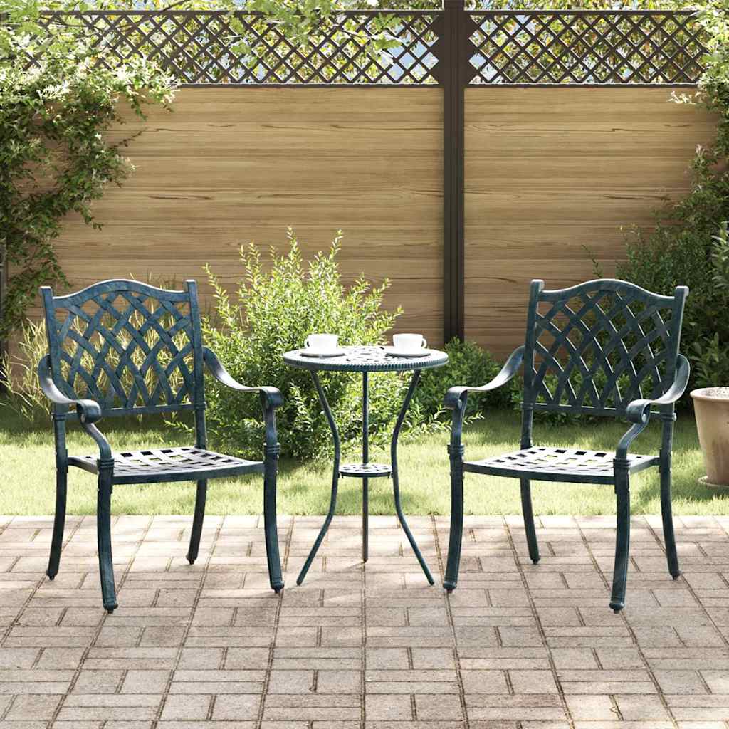 vidaXL Zahradní křeslo 2 pcs Zelená 56 x 55 x 92.5 cm Hliník