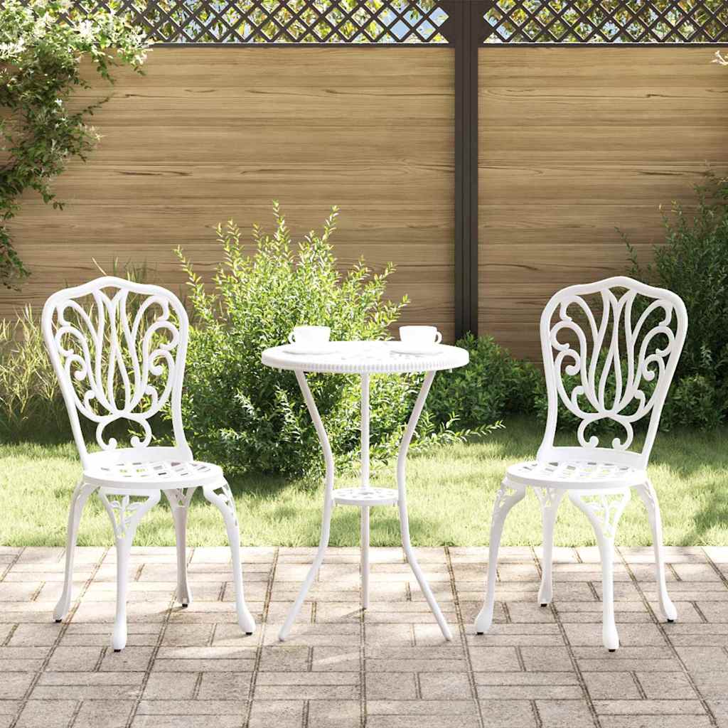 vidaXL Zahradní bistro set 3 pcs Bílá Hliník
