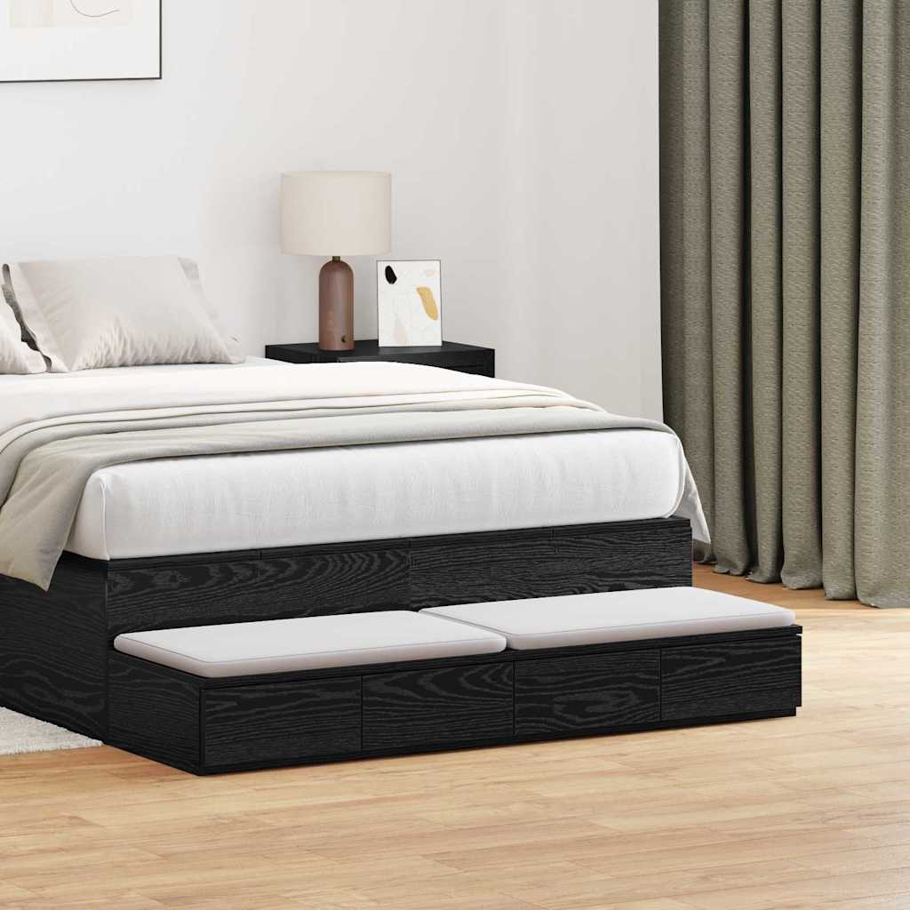 Levně vidaXL Zásuvky pod postel se zásuvkou Černý dub 120 x 36,5 x 16,5 cm