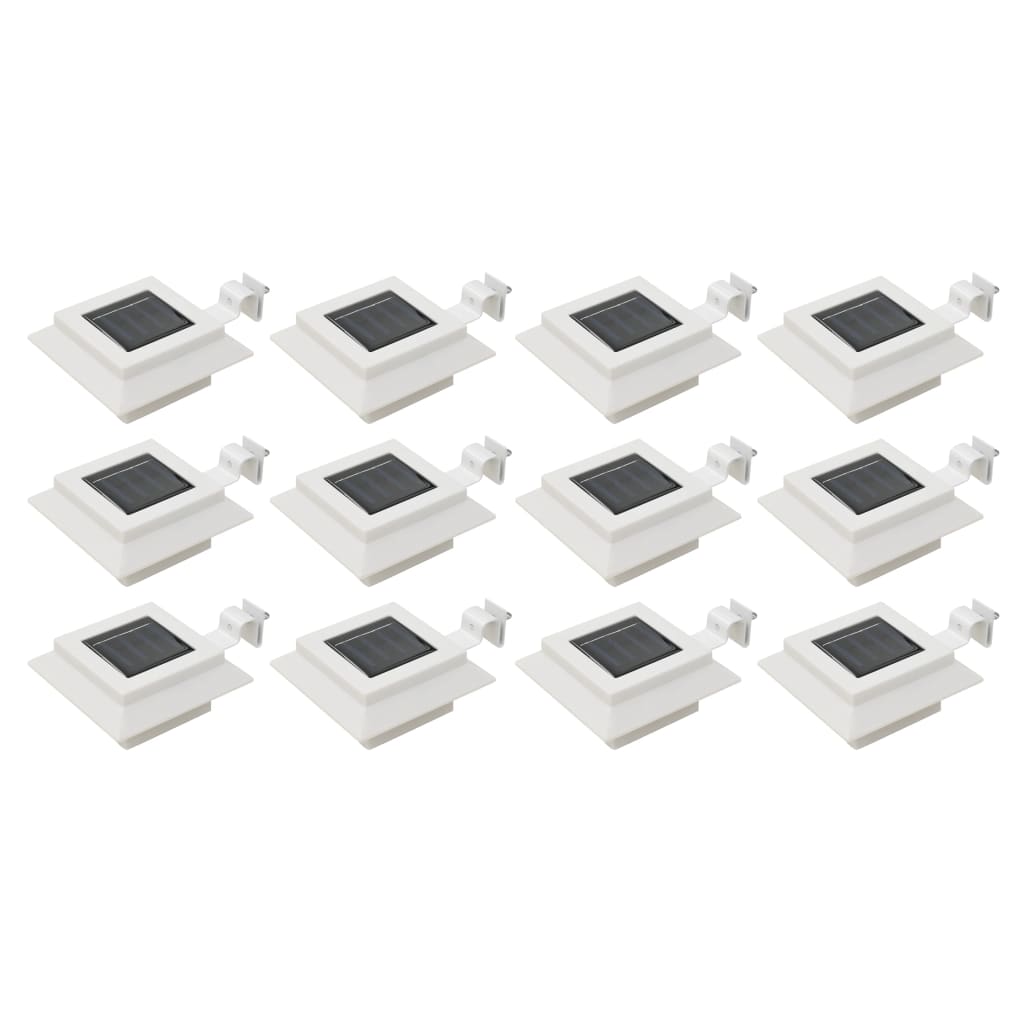 Levně vidaXL Zahradní solární lampy 12 ks LED čtvercové 12 cm bílé