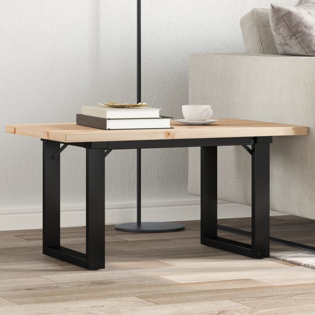 Levně vidaXL Konferenční stolek s O rámem 80x50x40,5cm borové dřevo a ocel