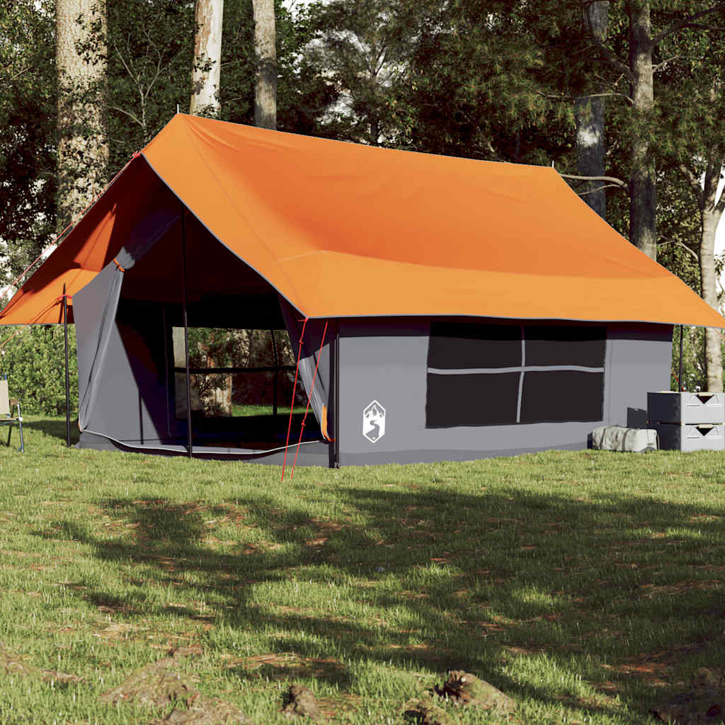 Levně vidaXL Kempingový stan pro 5 osoby šedý a oranžový nepromokavý