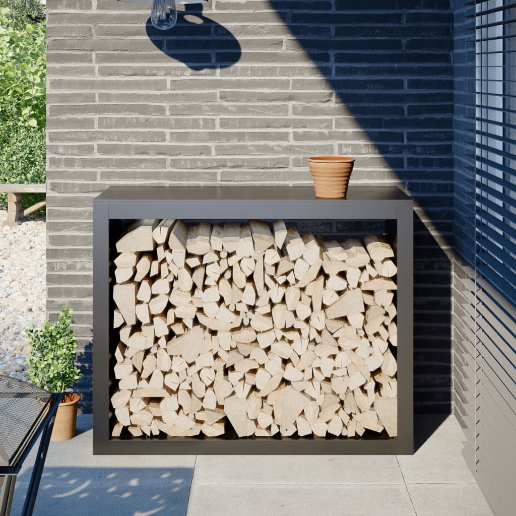Levně vidaXL Stojan na palivové dříví antracitový 100 x 40 x 80 cm ocel