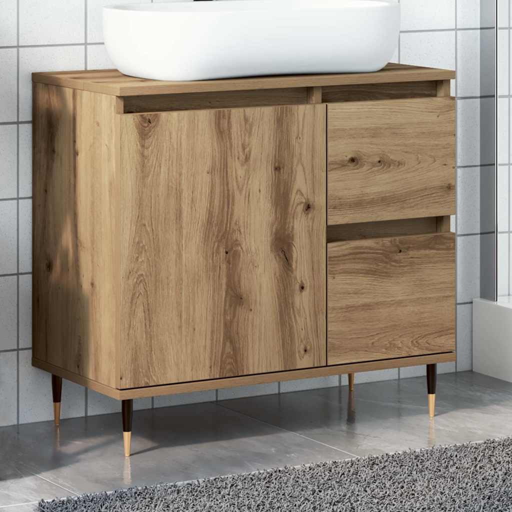 Levně vidaXL Koupelnová skříňka dub artisan 65 x 33 x 60 cm kompozitní dřevo