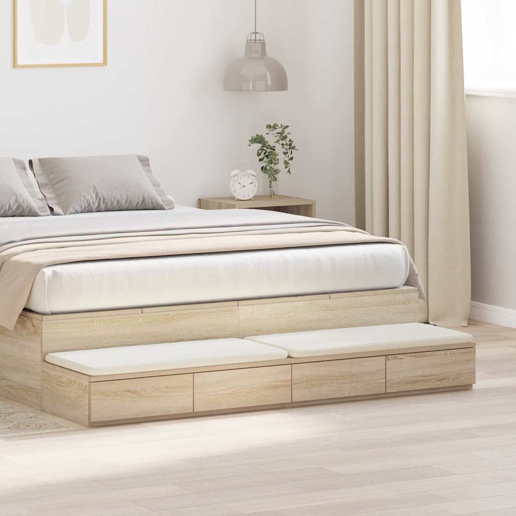 Levně vidaXL Zásuvky pod postel se zásuvkou Sonoma dub 140 x 36,5 x 16,5 cm