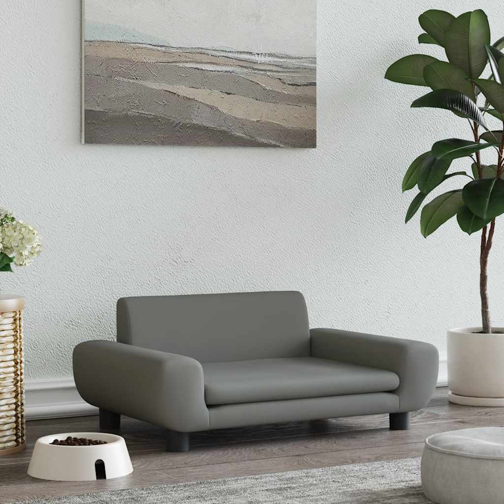 Levně vidaXL Pelíšek pro psy tmavě šedý 70 x 45 x 33 cm samet
