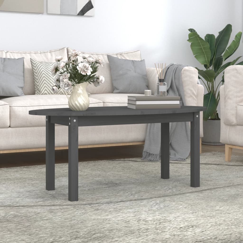 Levně vidaXL Konferenční stolek šedý 110 x 55 x 45 cm masivní borové dřevo