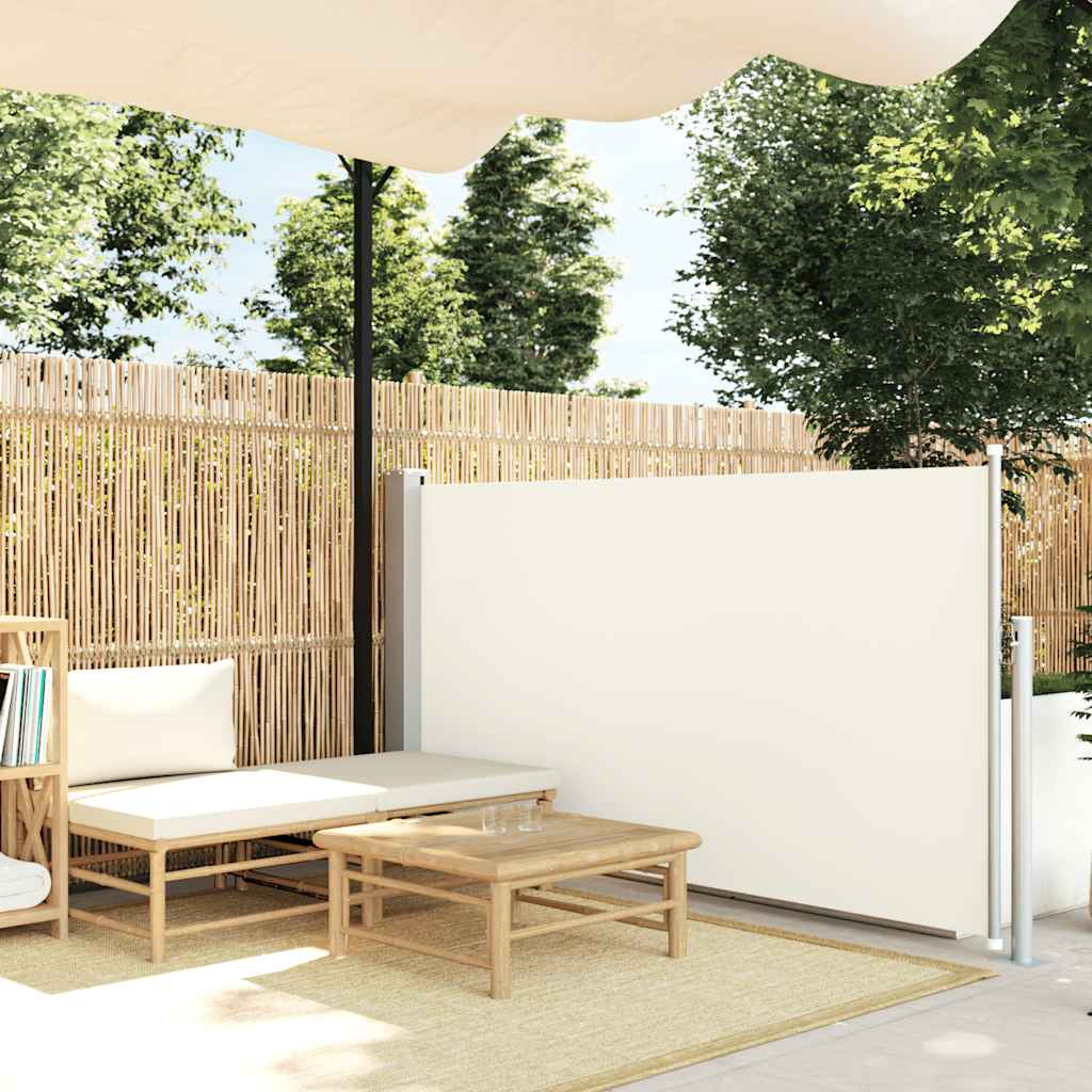 Levně vidaXL Zatahovací boční markýza / zástěna 120 x 300 cm krémová
