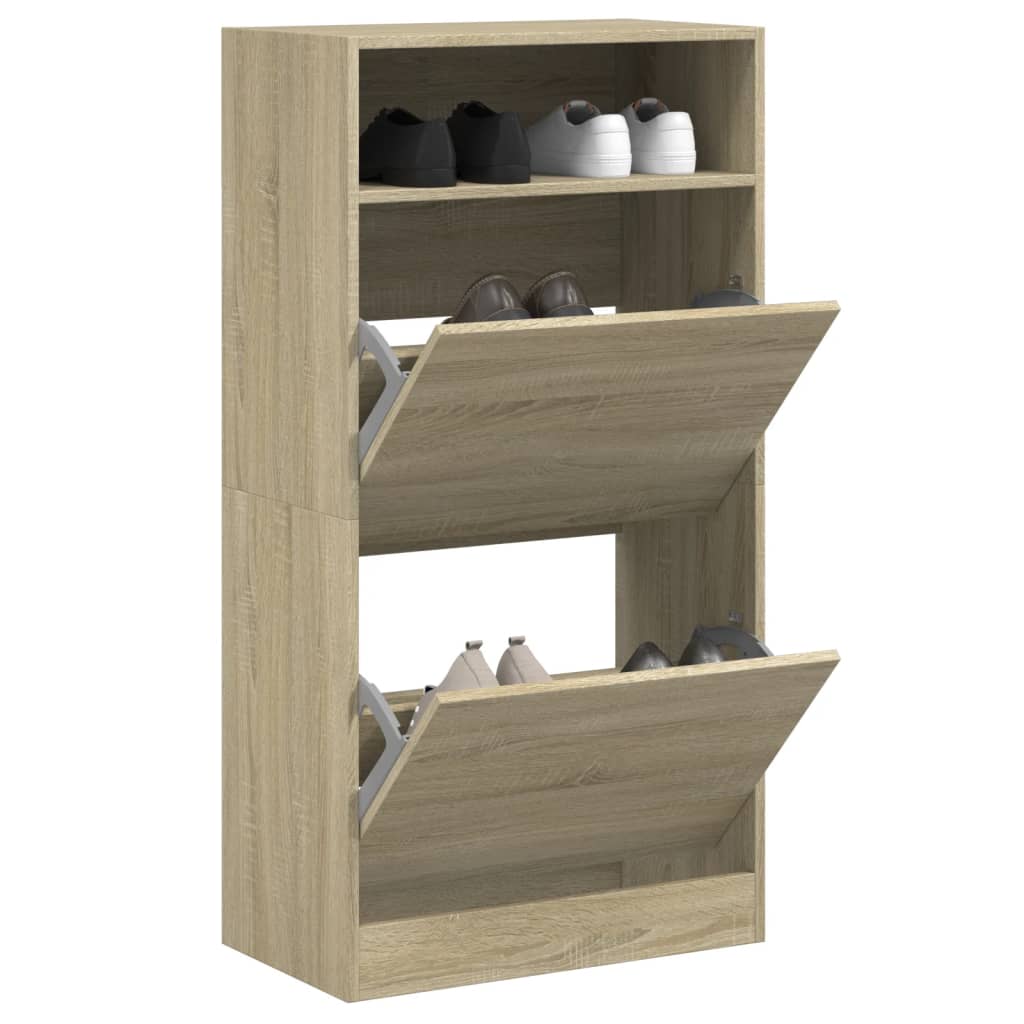 Levně vidaXL Botník dub sonoma 60 x 34 x 116 cm kompozitní dřevo