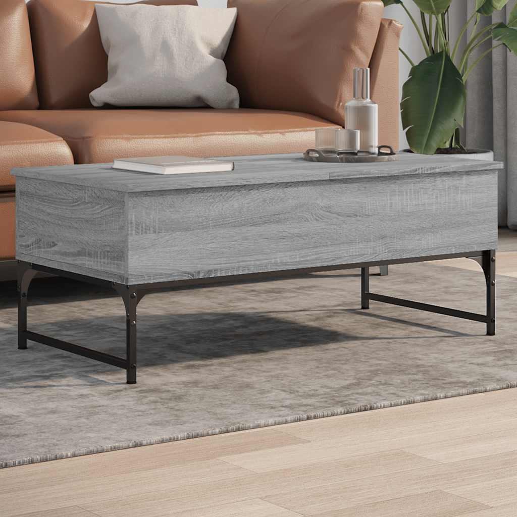 Levně vidaXL Konferenční stolek šedý sonoma 100 x 50 x 40 cm kompozit a kov