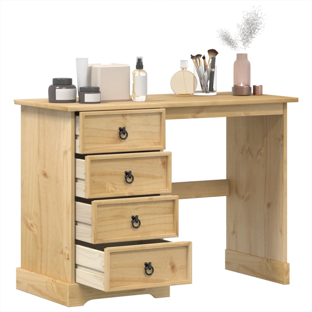 Levně vidaXL Toaletní stolek Corona 104 x 47 x 75 cm masivní borové dřevo