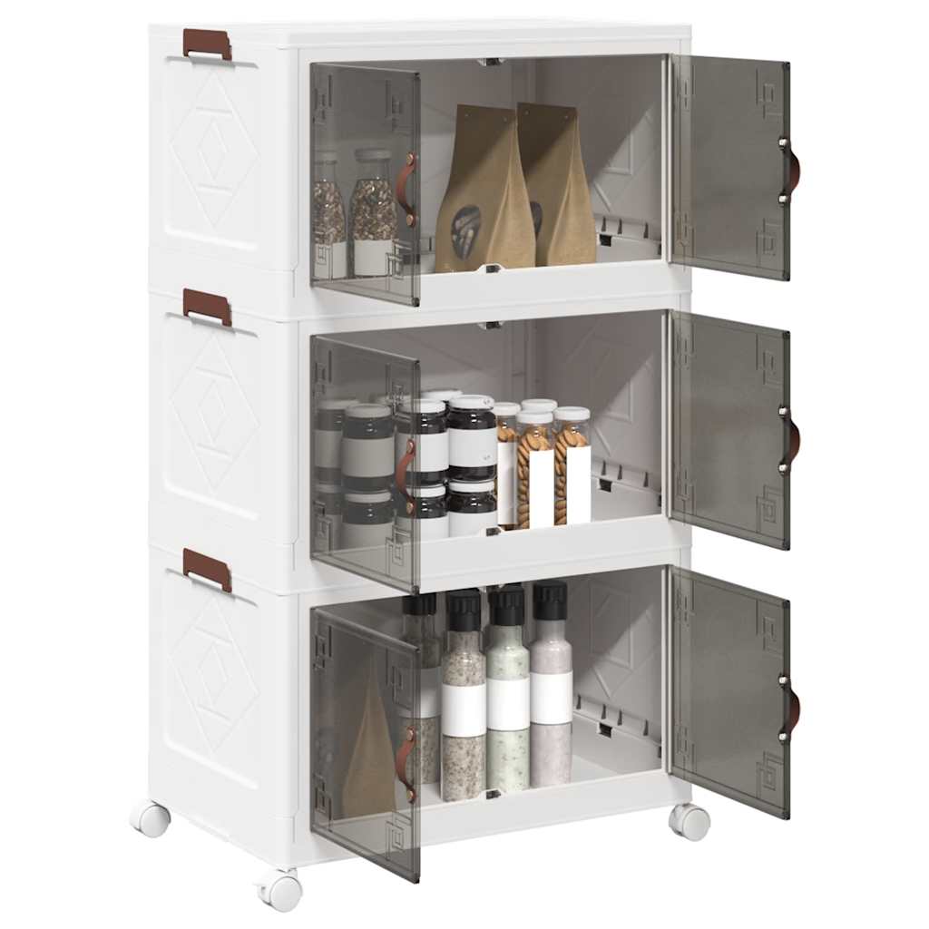 Levně vidaXL Stohovatelný úložný box na kolečkách 3-patrový 75 L