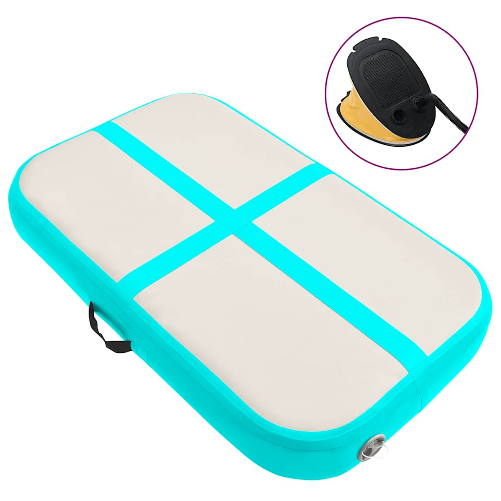 vidaXL Nafukovací žíněnka s pumpou 60 x 100 x 15 cm PVC zelená