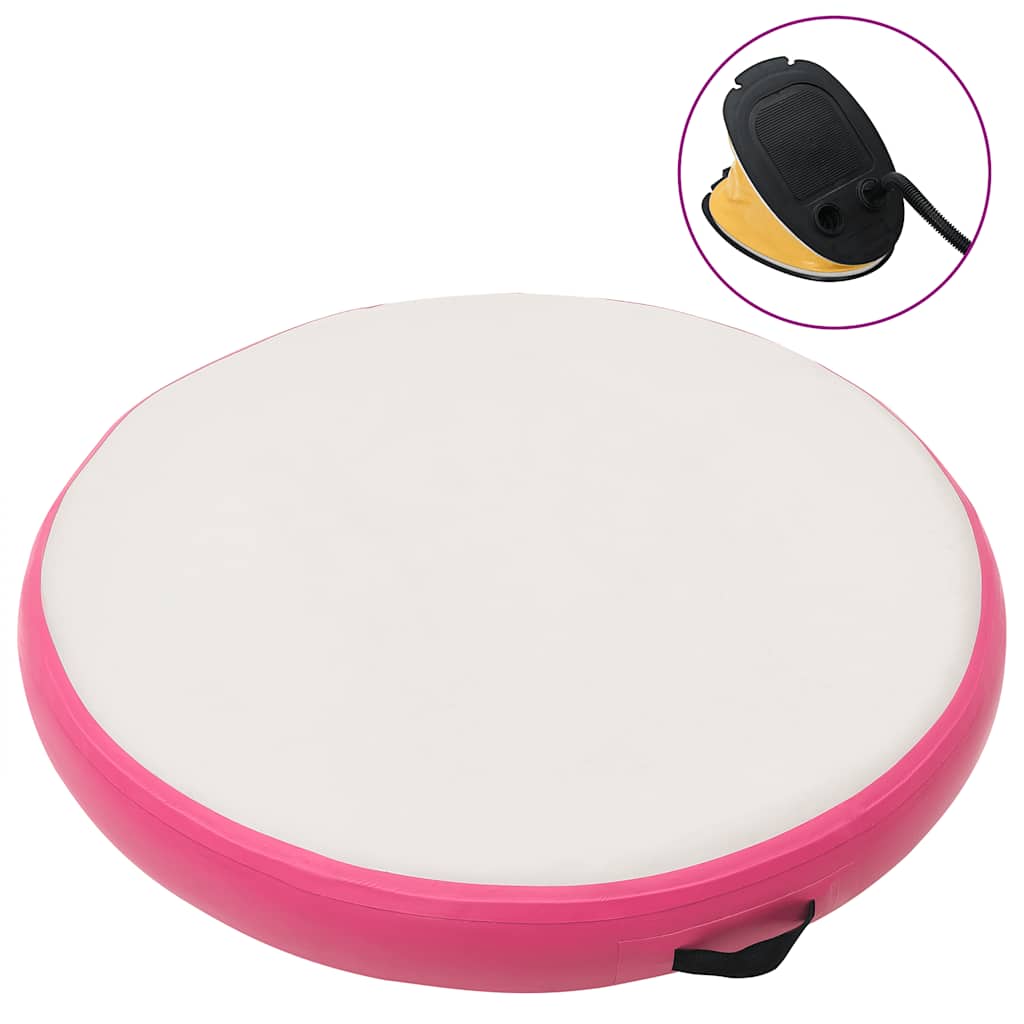 Levně vidaXL Nafukovací žíněnka s pumpou 100 x 100 x 10 cm PVC růžová