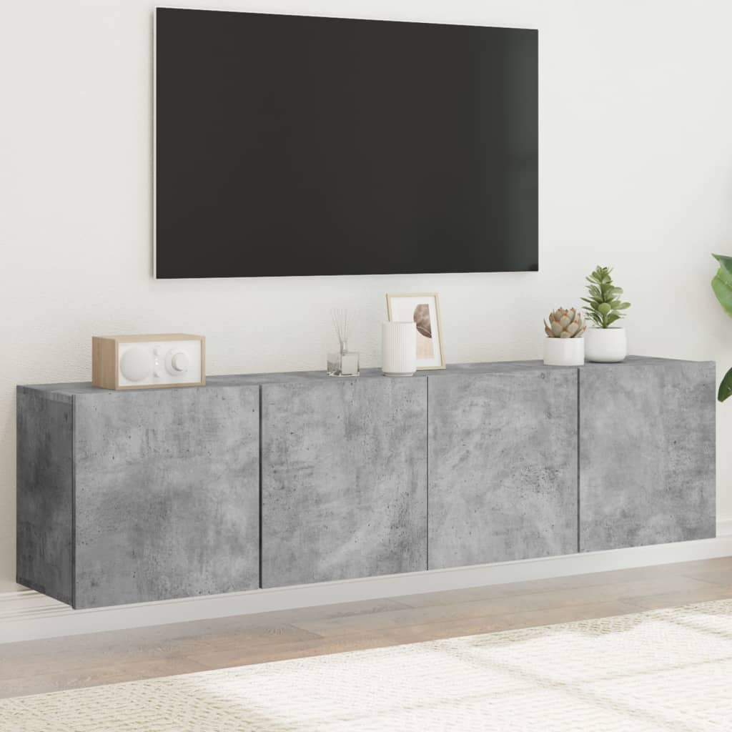 Levně vidaXL TV skříňky nástěnné 2 ks betonově šedé 80 x 30 x 41 cm