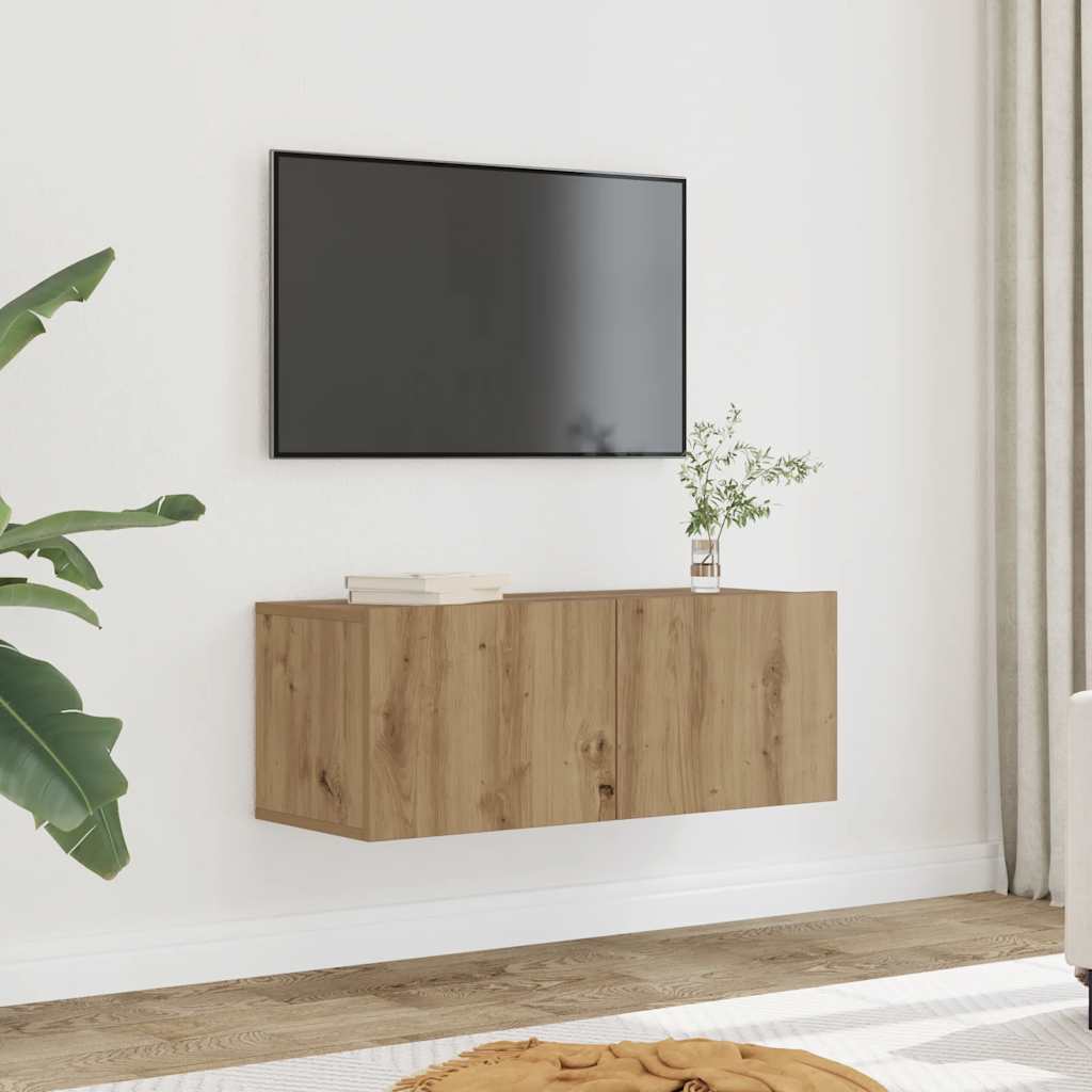 Levně vidaXL TV skříňky nástěnné 2 ks dub artisan 80 x 30 x 30 cm