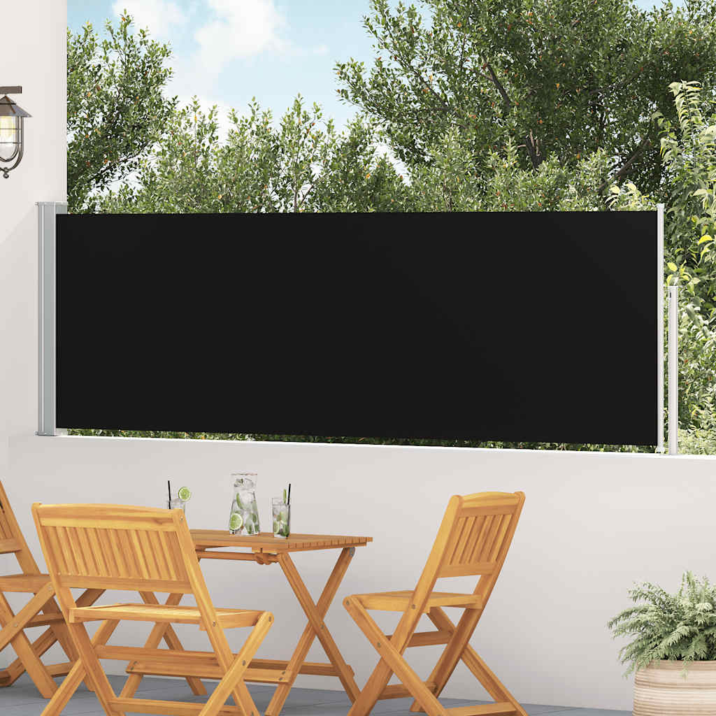 Levně vidaXL Zatahovací boční markýza/zástěna na terasu 100 x 500 cm černá