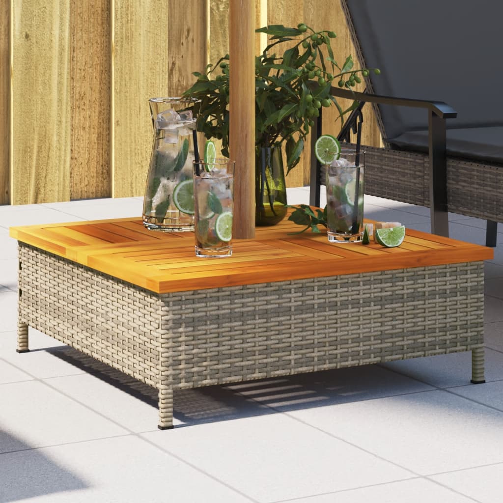Levně vidaXL Kryt na stojan slunečníku šedý 70x70x25 cm polyratan a akácie