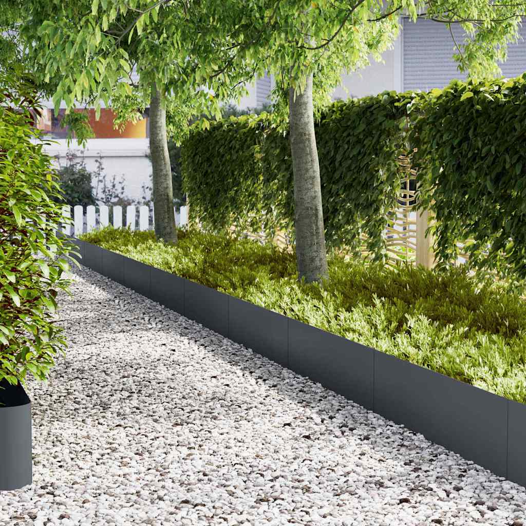 Levně vidaXL Okraj trávníku 30 pcs Antracit 100 x 0,05 x 30 cm