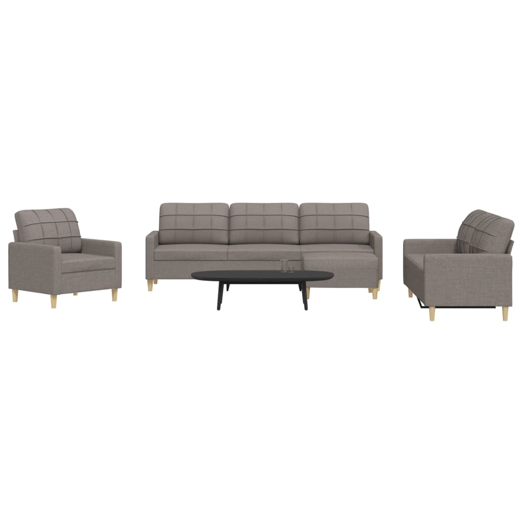 Levně vidaXL 4dílná sedací souprava s podnožkou taupe textil