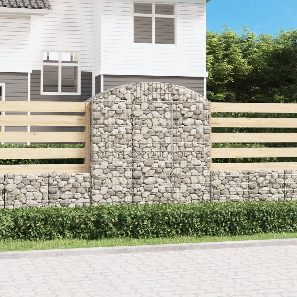 Levně vidaXL Klenutý gabionový koš 150 x 50 x 160/180 cm pozinkované železo