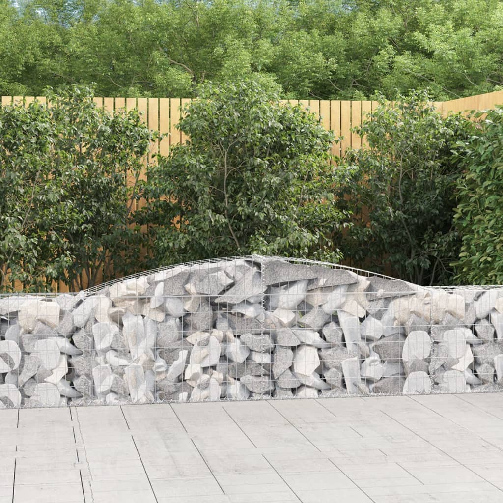 Levně vidaXL Klenutý gabionový koš 400 x 30 x 60/80 cm pozinkované železo