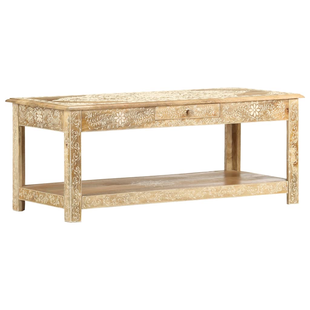 Levně vidaXL Konferenční stolek 110x50x45 cm ruční malba masivní mangovník