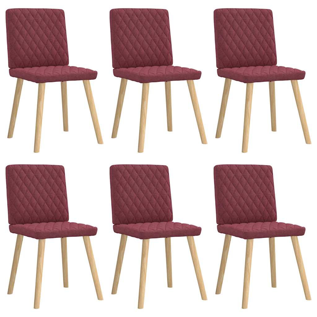 Levně vidaXL Jídelní židle 6 ks vínové textil