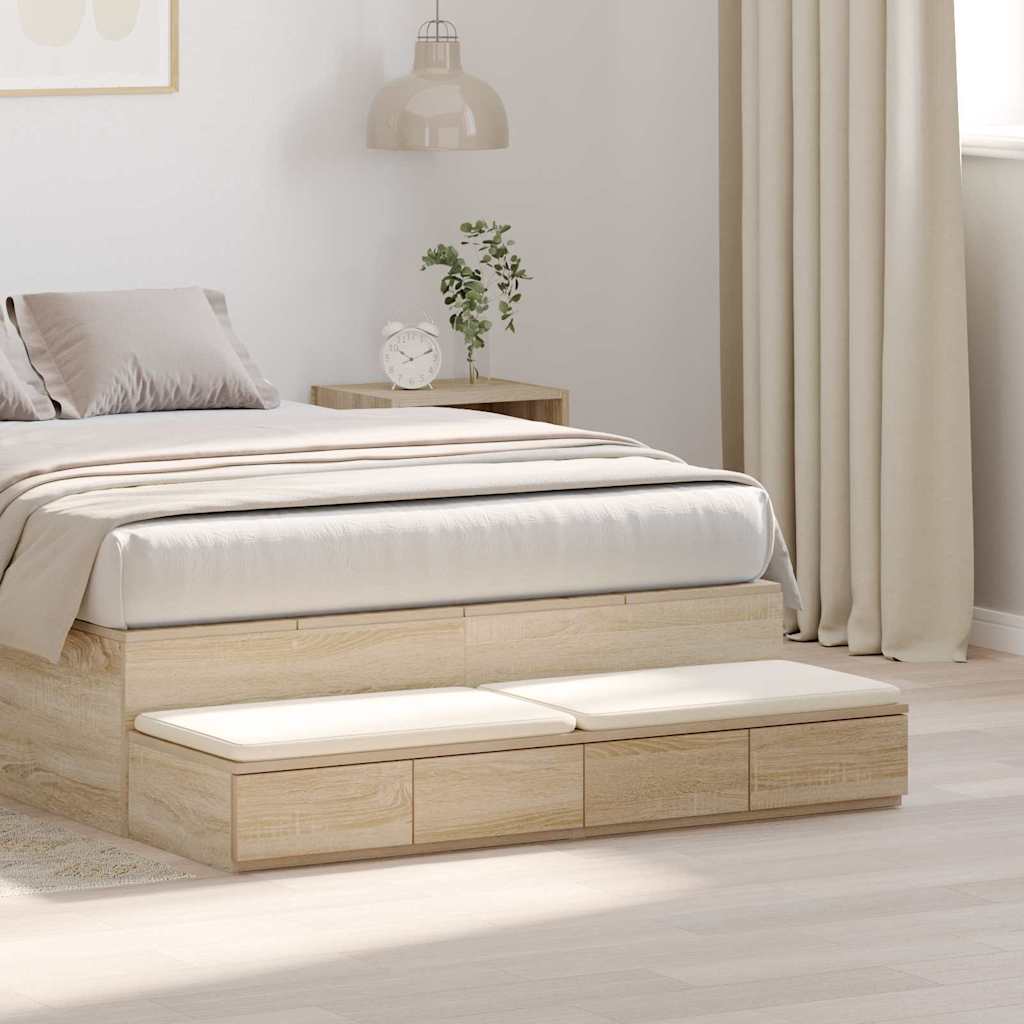 Levně vidaXL Zásuvky pod postel se zásuvkou Sonoma dub 120 x 36,5 x 16,5 cm