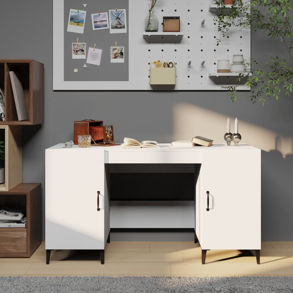 Levně vidaXL Psací stůl bílý 140 x 50 x 75 cm kompozitní dřevo