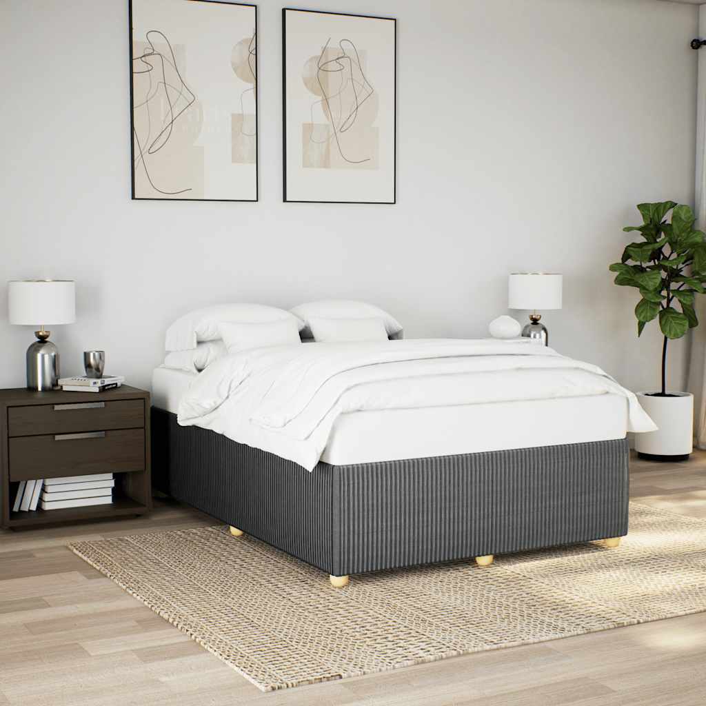 Levně vidaXL Rám postele bez matrace tmavě šedý 160 x 200 cm textil