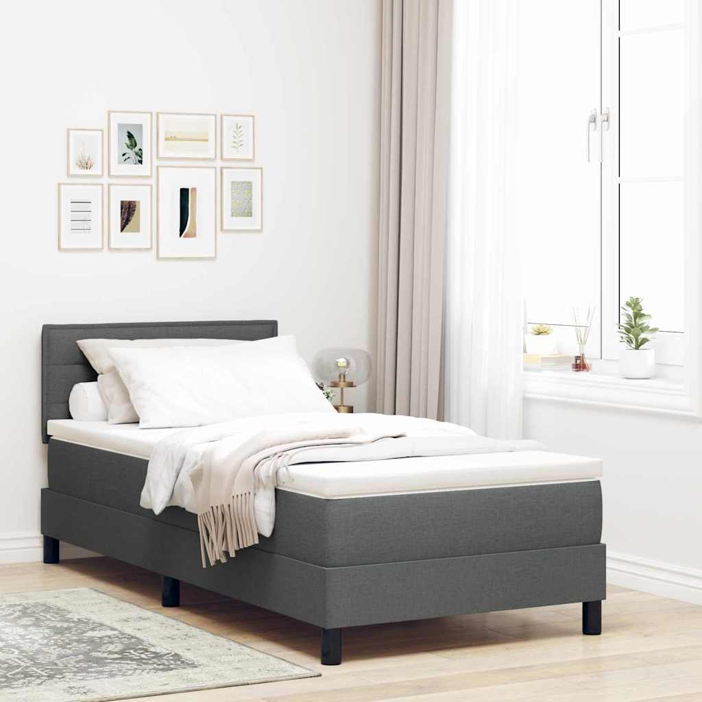 vidaXL Postel s boxspringem s matrací Tmavě šedá 90 x 190 cm textil