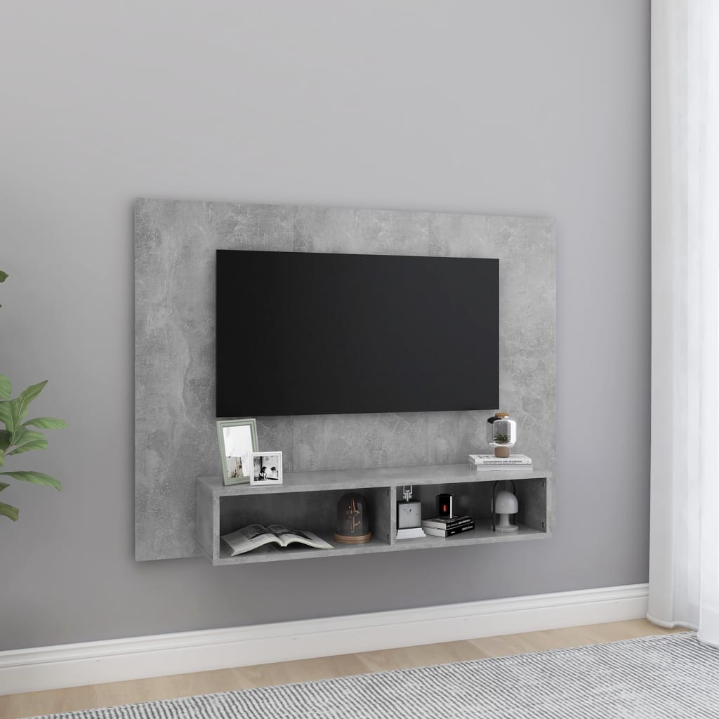 Levně vidaXL Nástěnná TV skříňka betonově šedá 120x23,5x90 cm dřevotříska