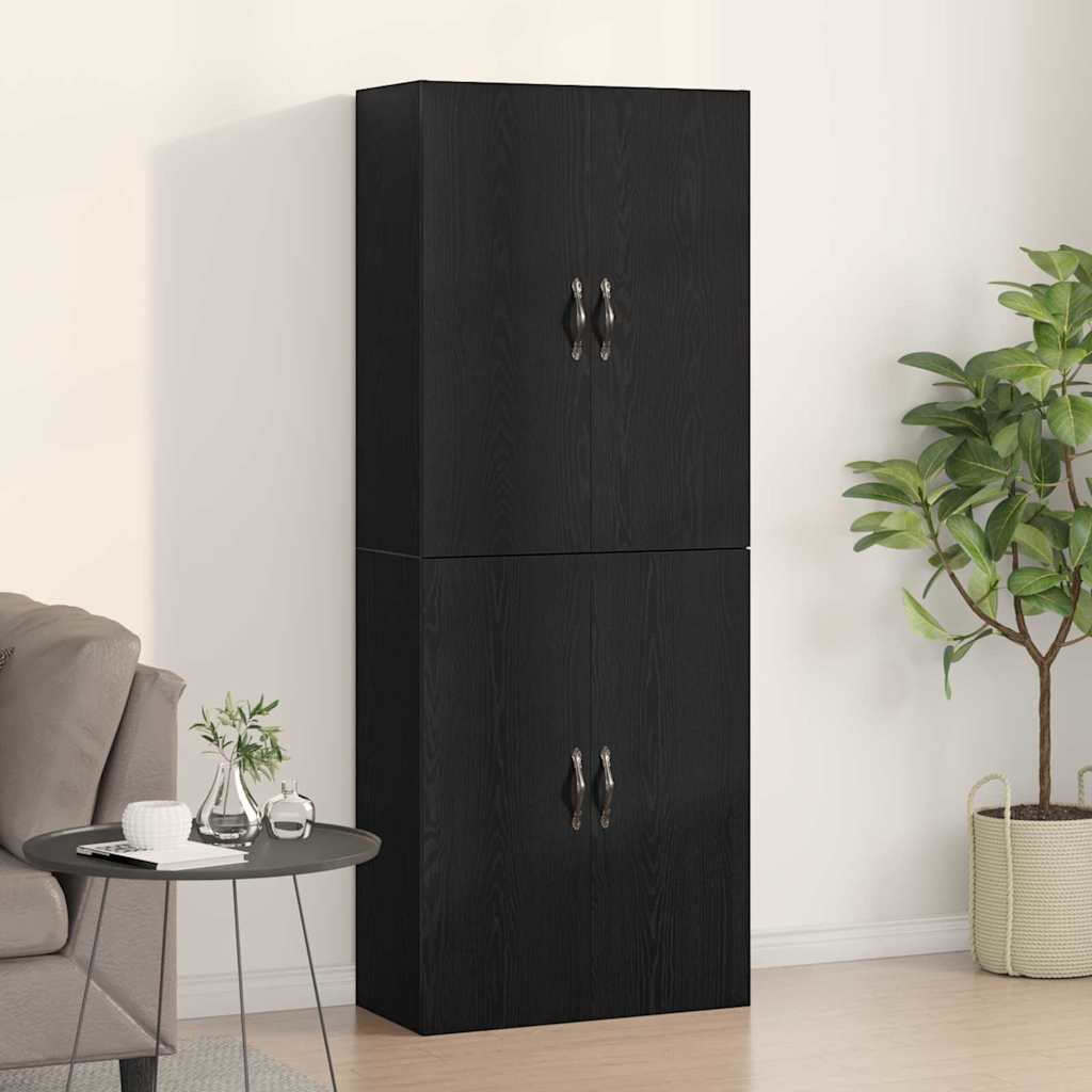 Levně vidaXL Nástěnná skříň Nástěnný 2 pcs Černý dub 69,5 x 34 x 90 cm