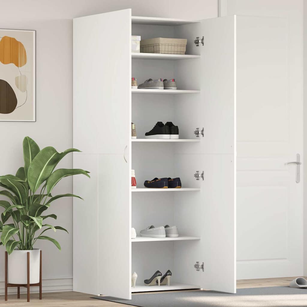 Levně vidaXL Skříň na obuv s policí Bílá 80 x 35.5 x 180 cm Kompozitní dřevo