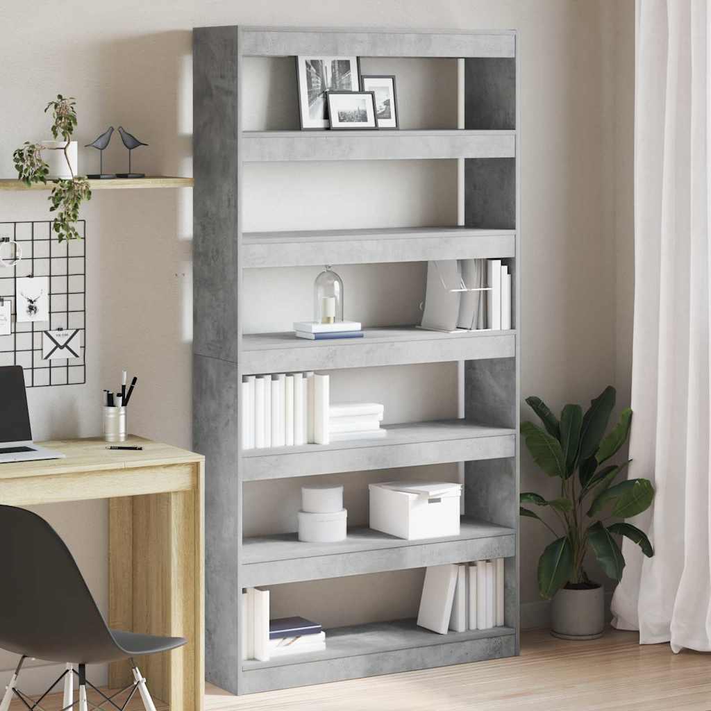 Levně vidaXL Knihovna Betonově šedá 100 x 30 x 198 cm kompozitní dřevo
