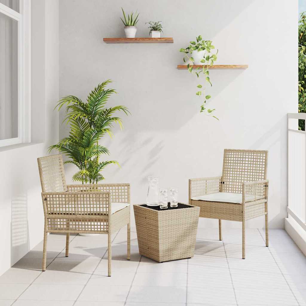 Levně vidaXL Zahradní bistro set 3 pcs Béžová polyratan