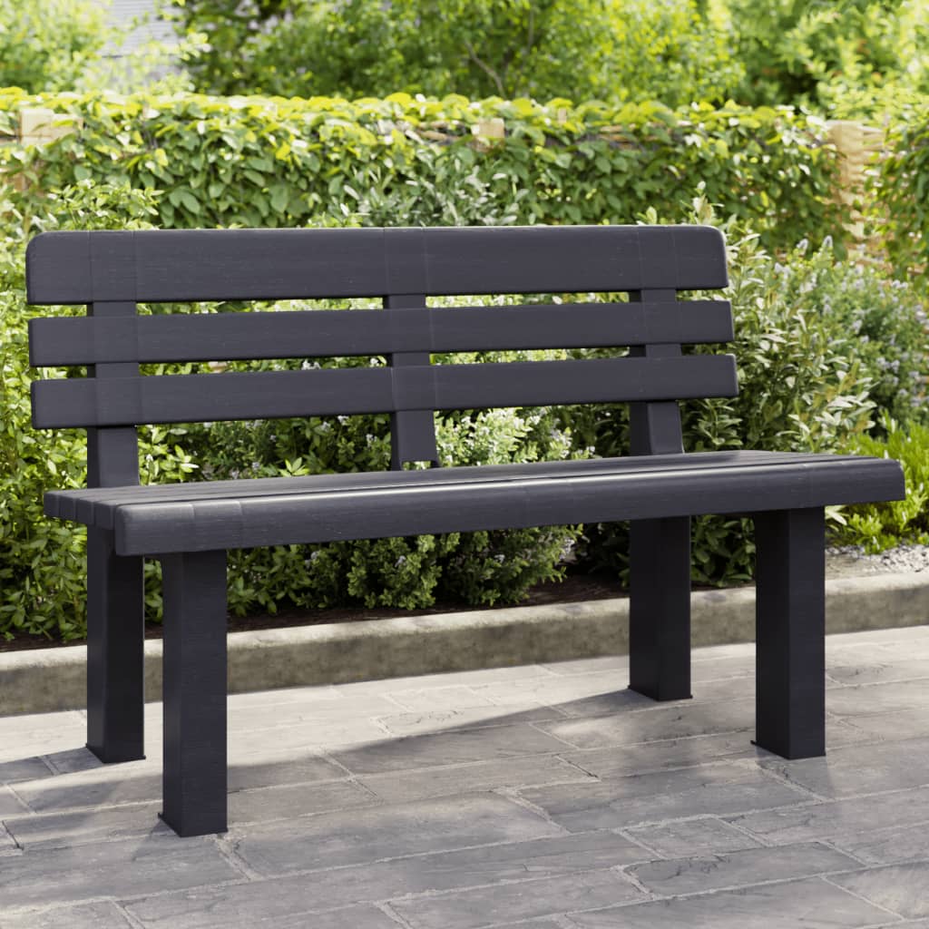 Levně vidaXL Zahradní lavice antracitová 110 x 52 x 71 cm polypropylen