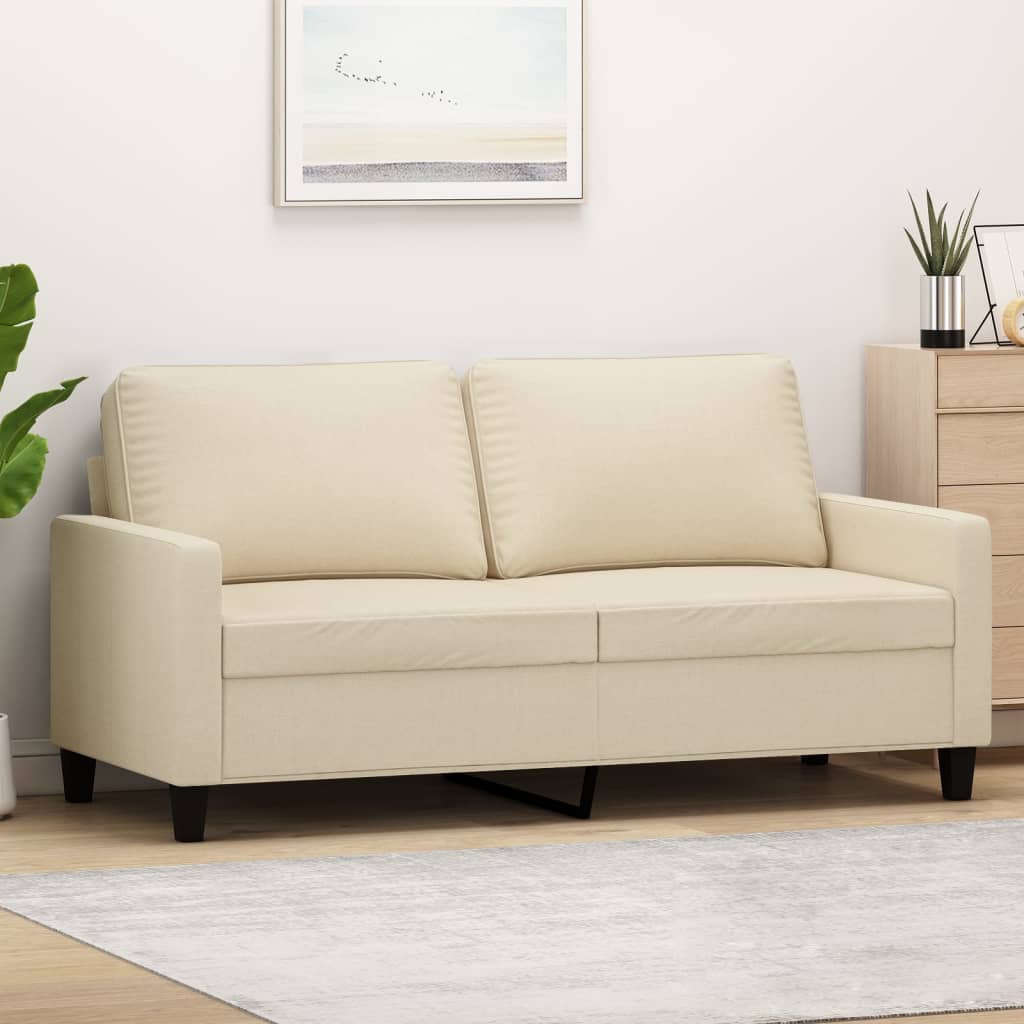 Levně vidaXL 2místná pohovka krémová 140 cm textil