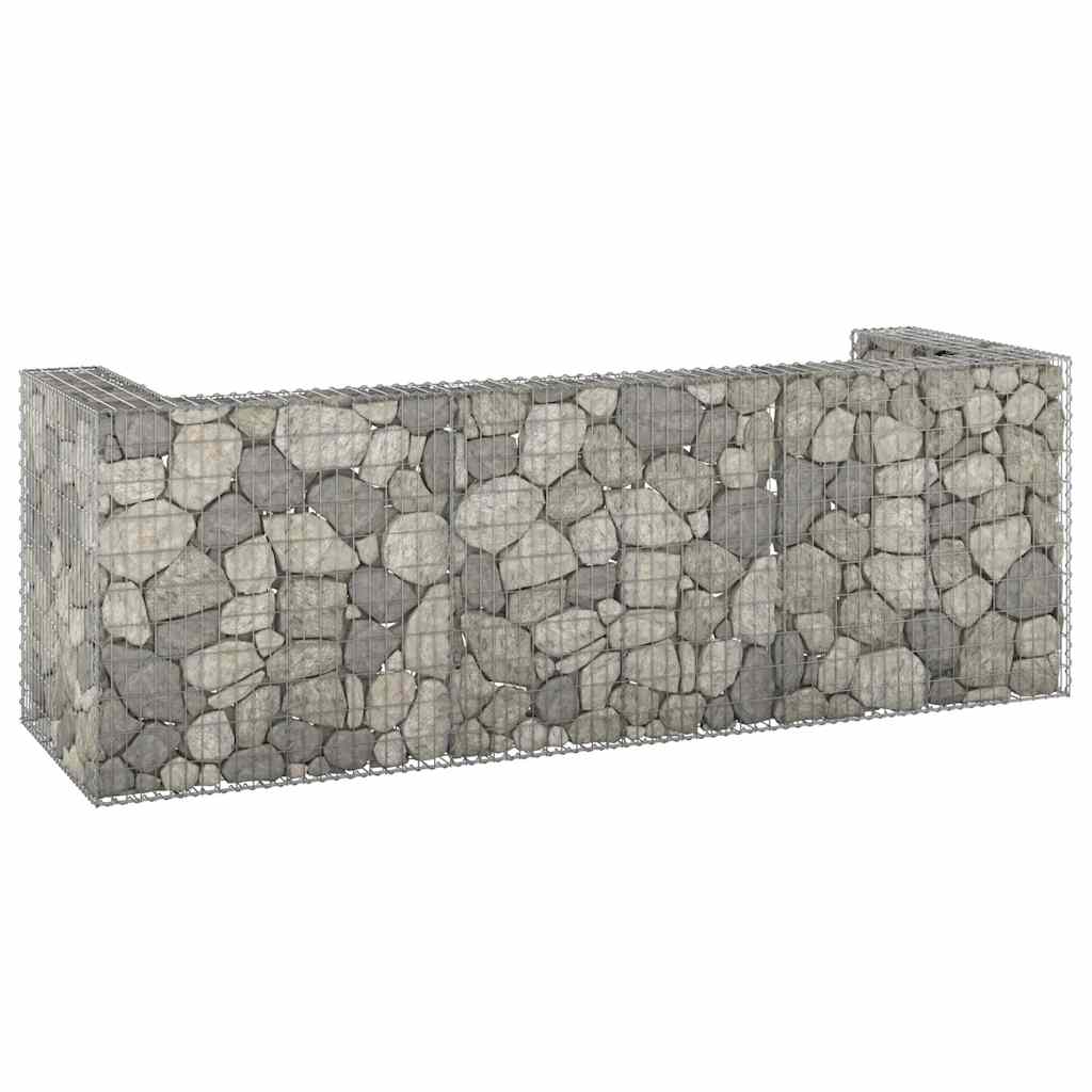 Levně vidaXL Gabionová zástěna pro popelnice pozinkovaná ocel 325x100x110 cm