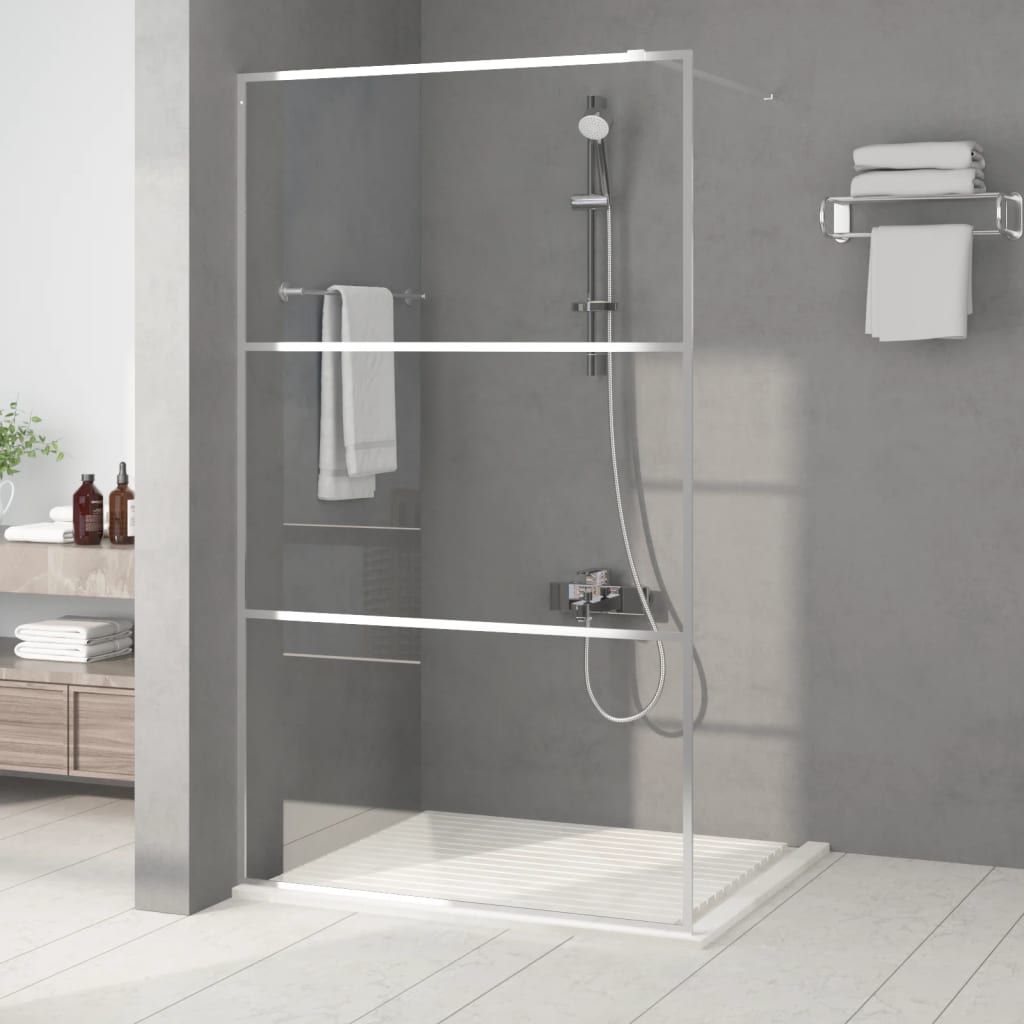 Levně vidaXL Sprchová zástěna walk-in stříbrná 115 x 195 cm čiré ESG sklo