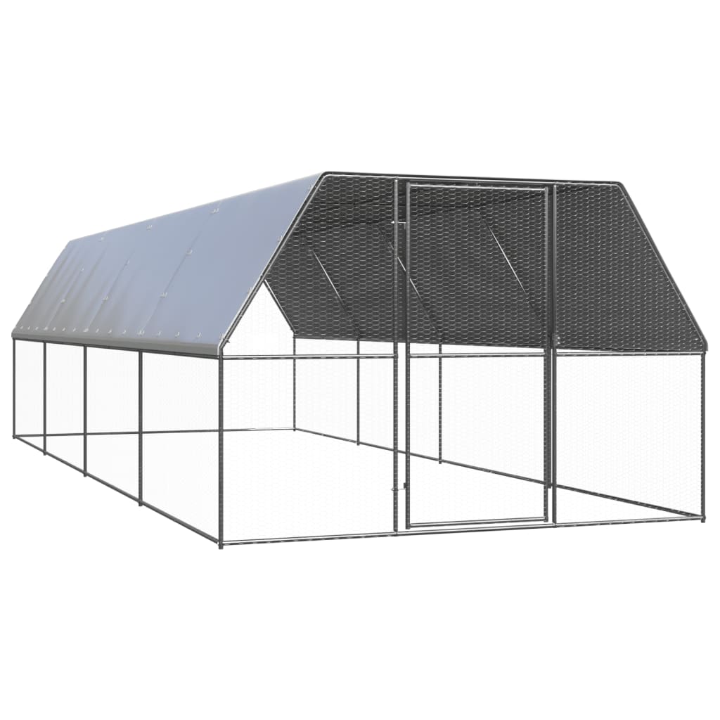 Levně vidaXL Venkovní klec pro kuřata 3 x 8 x 2 m pozinkovaná ocel