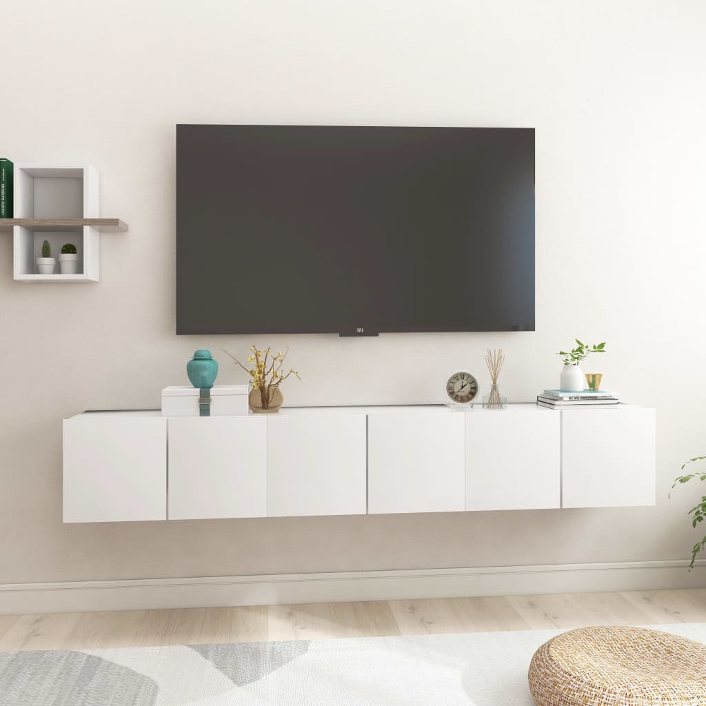 Levně vidaXL Závěsné TV skříňky 3 ks bílé 60x30x30 cm