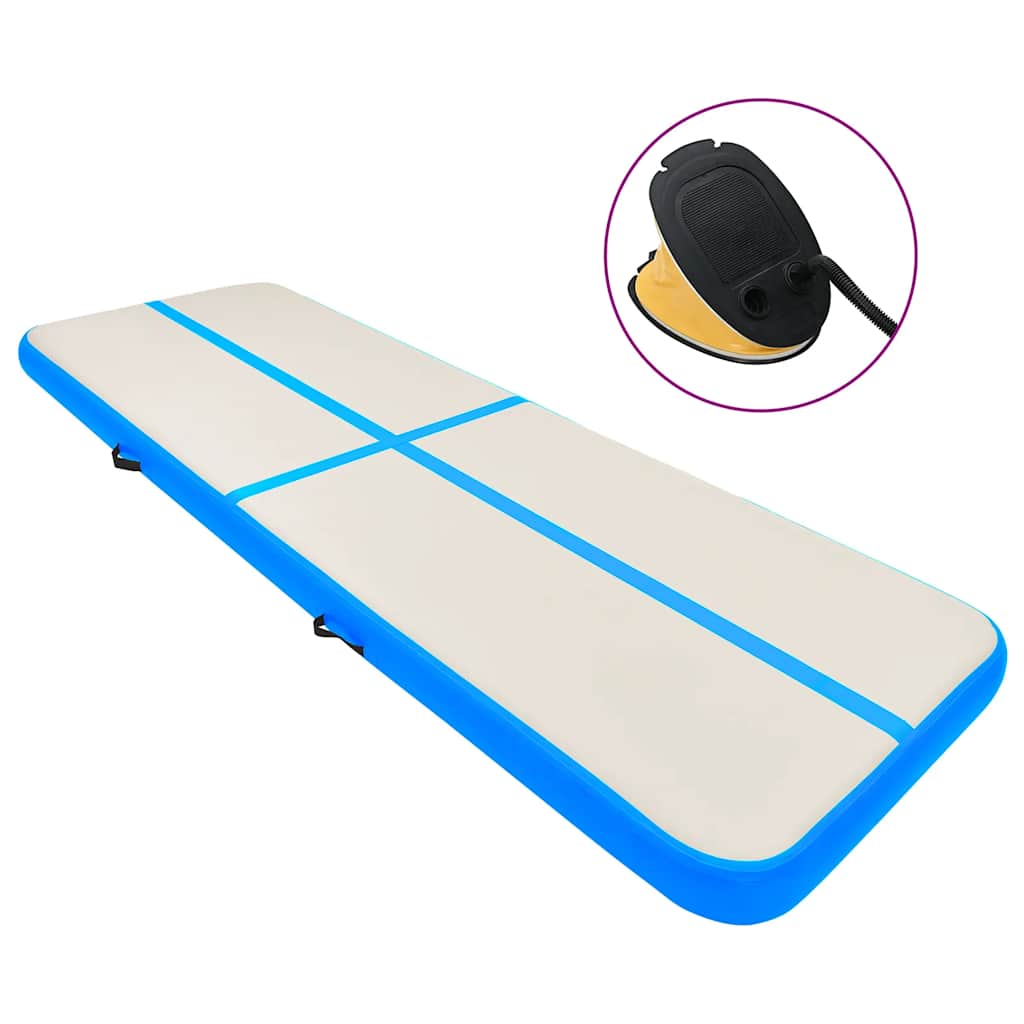 vidaXL Nafukovací žíněnka s pumpou 600 x 100 x 15 cm PVC modrá