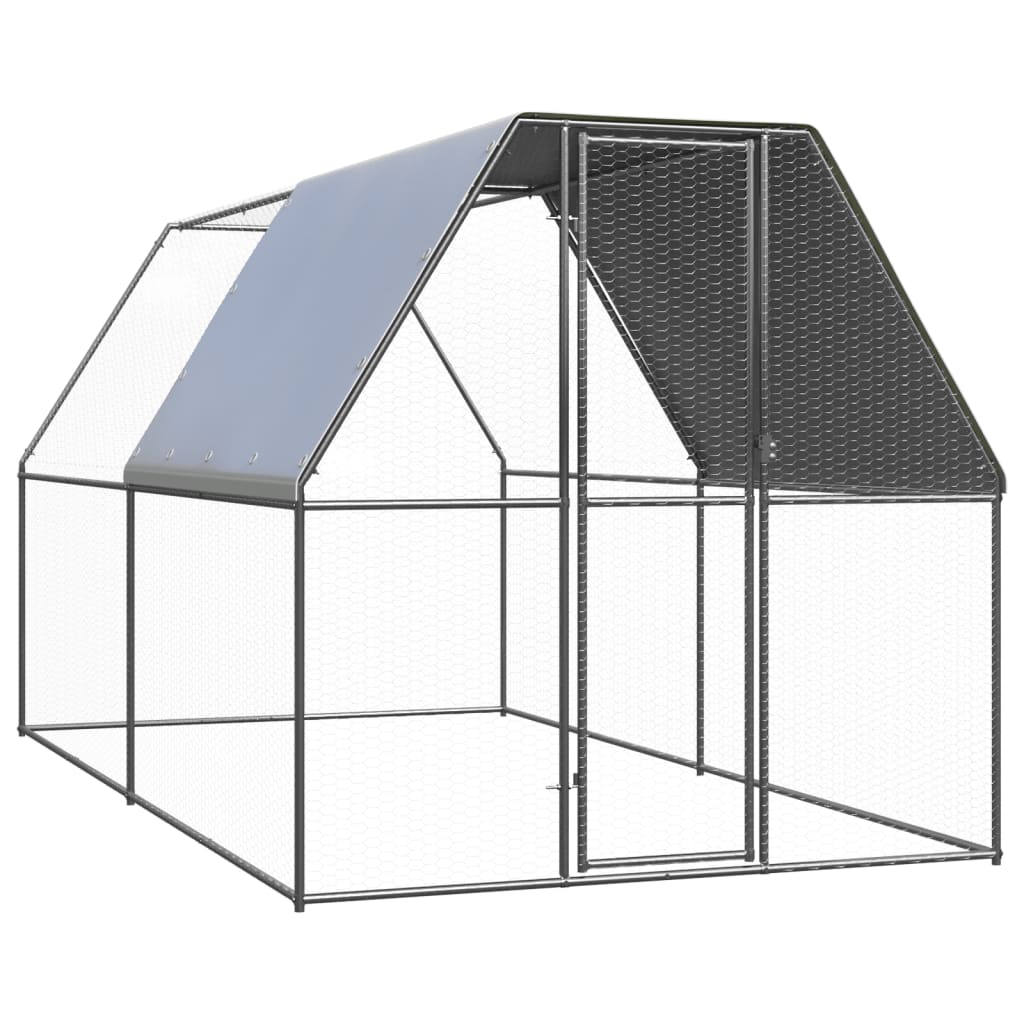 Levně vidaXL Venkovní klec pro kuřata 2 x 4 x 2 m pozinkovaná ocel