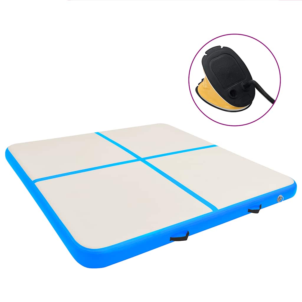vidaXL Nafukovací žíněnka s pumpou 200 x 200 x 10 cm PVC modrá